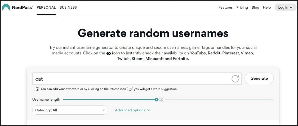 NordPass Reddit Username Generator