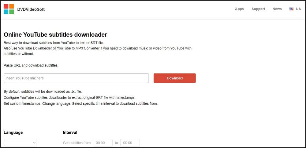 Online YouTube Subtitles Downloader