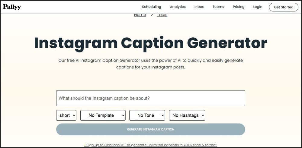 Pally Instagram Caption Generator