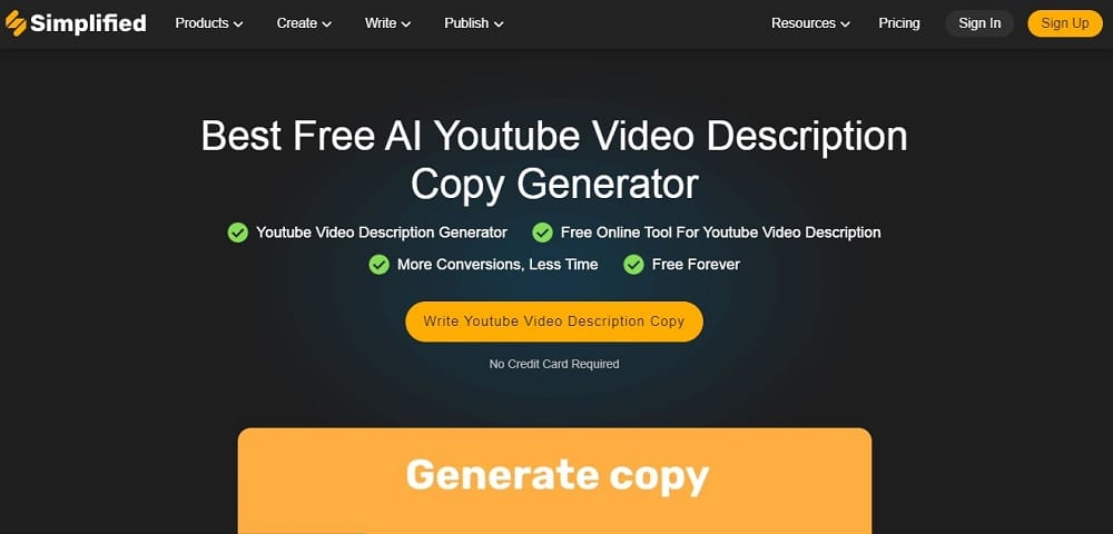 Simplified A.I. YouTube Video Description Generator