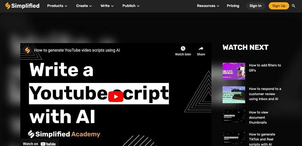 Simplified YouTube Video Script Generator