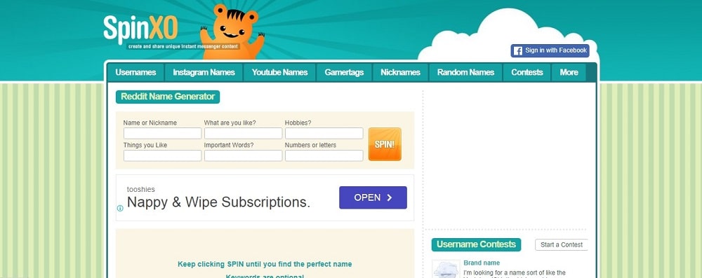 Spinxo Reddit Username Generator