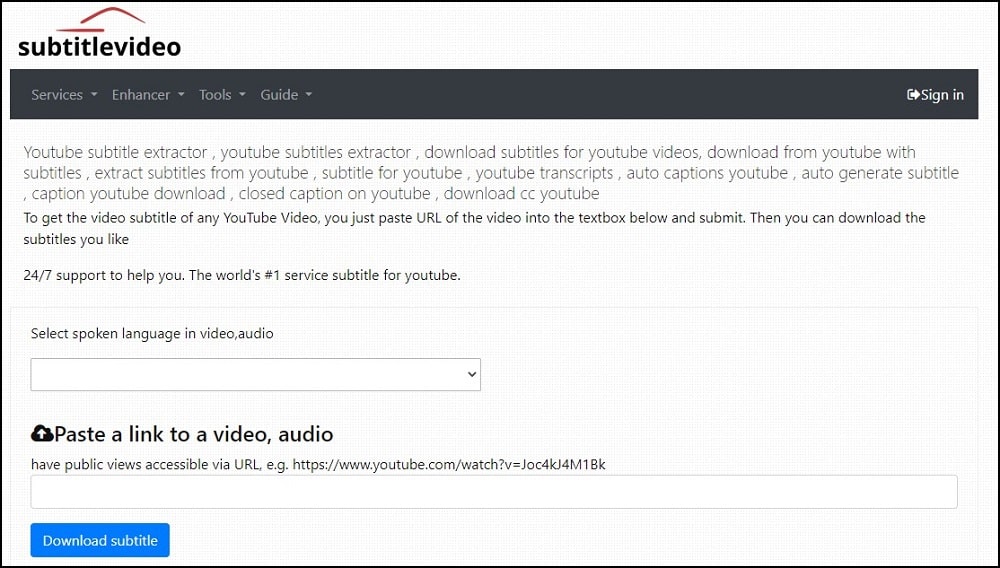 SubtitleVideo YouTube Subtitle Extractor
