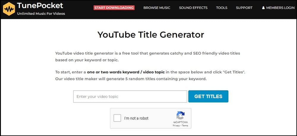 Tunepocket YouTube Title Generator