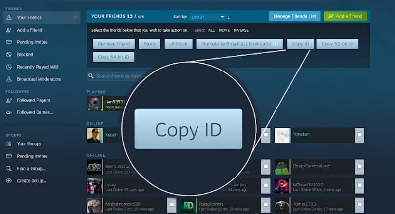 Use Steam ID Finder