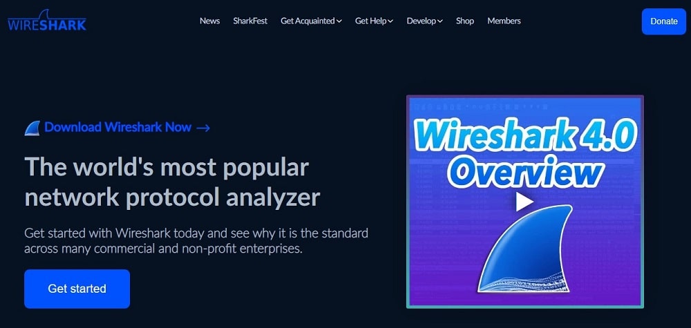 Visiting the official Wireshark website