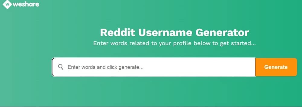 Weshare Reddit Username Generator