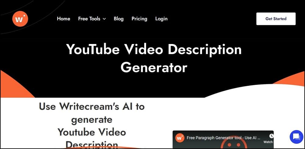 WriteCream’s A.I YouTube Video Description Generator