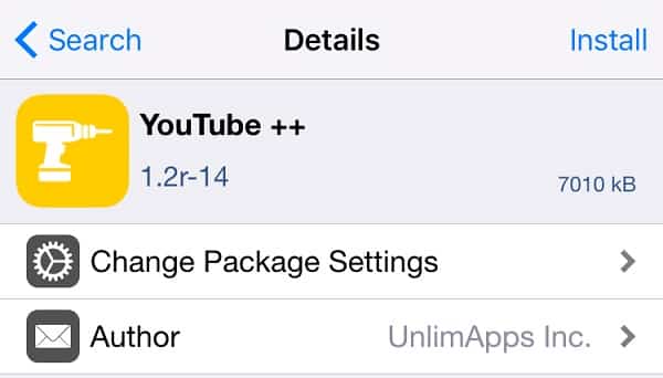 YouTube ++ tweak tool