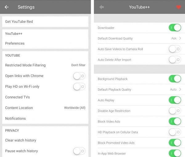 tapping the Preferences