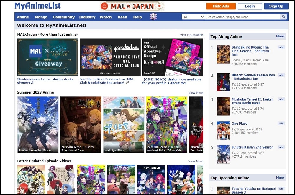 MyAnimeList Overview