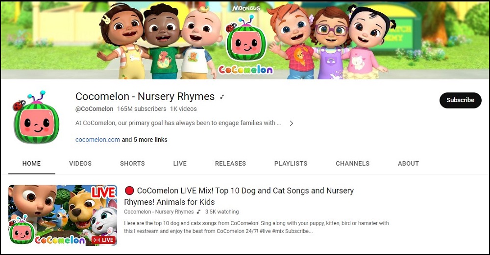 Cocomelon Valuable Subscribed Youtube Channel