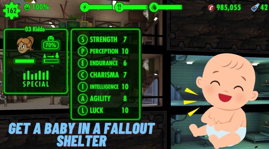 How can we get a baby in a fallout shelter