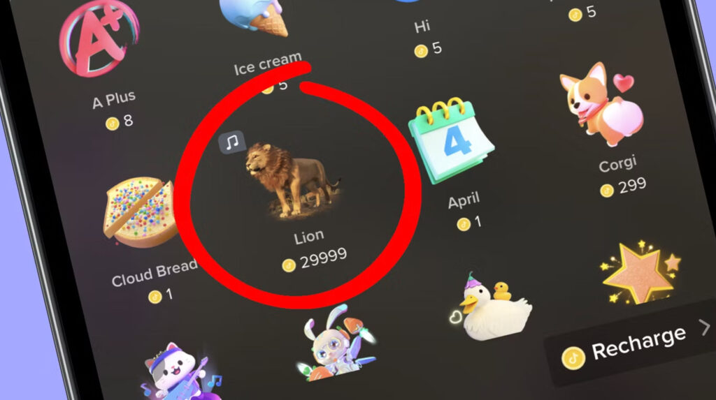 how much is the lion on tiktok worth