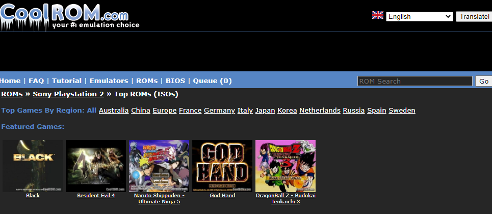 CoolROM PS2 ROM site