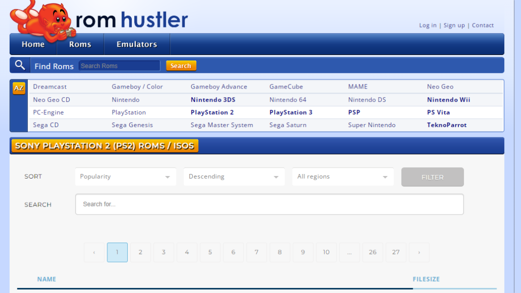 ROM Hustler PS2 ROM Site