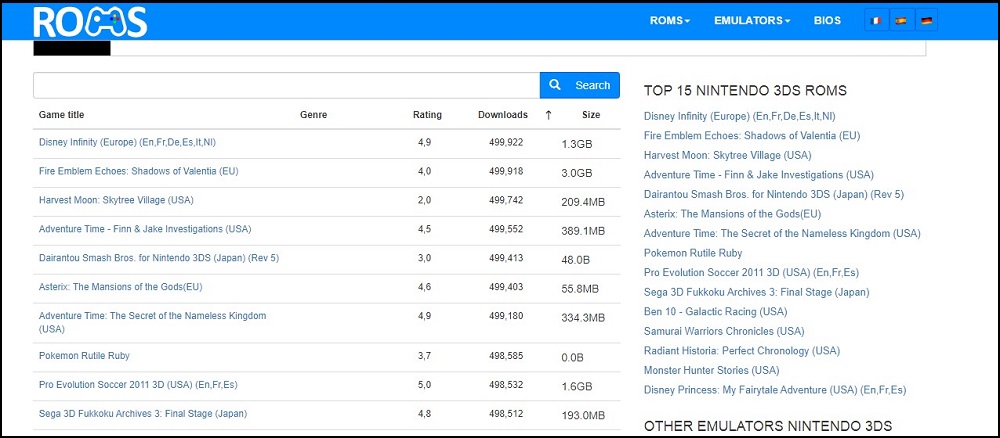RomsHub 3DS Rom site