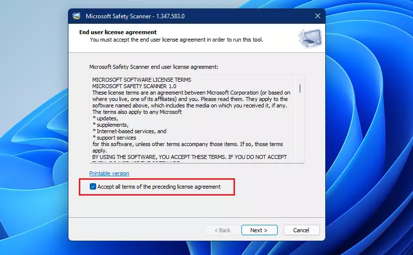 Download Microsoft Safety Scanner