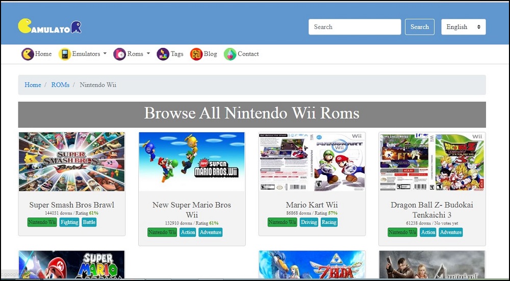 Gamulator Nintendo Wii ROM Site