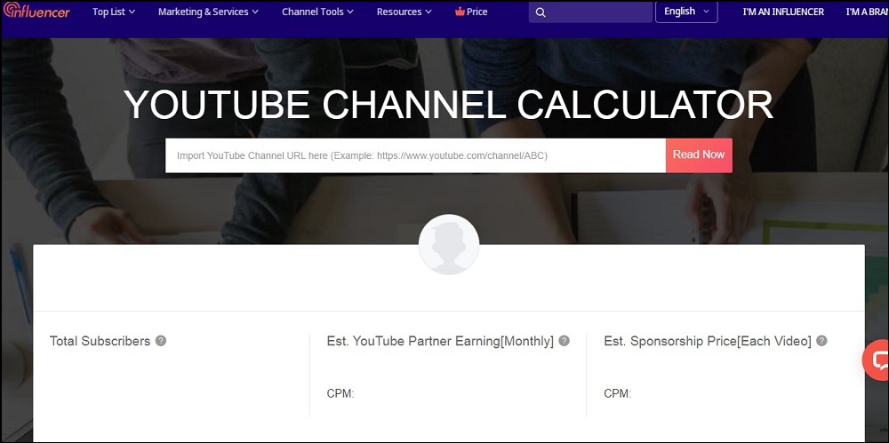 NoxInfluencer YouTube Channel Calculator