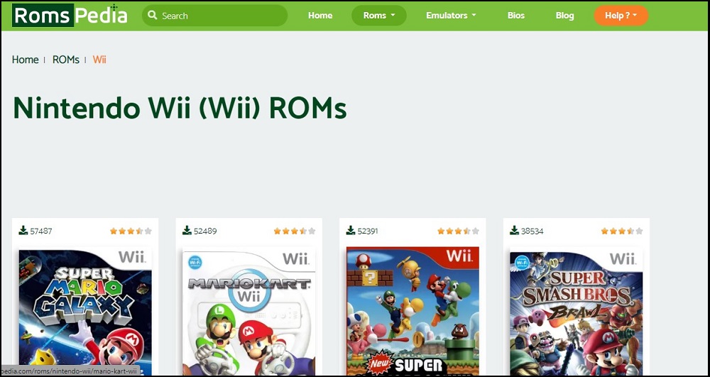 ROMsPedia Nintendo Wii ROM site