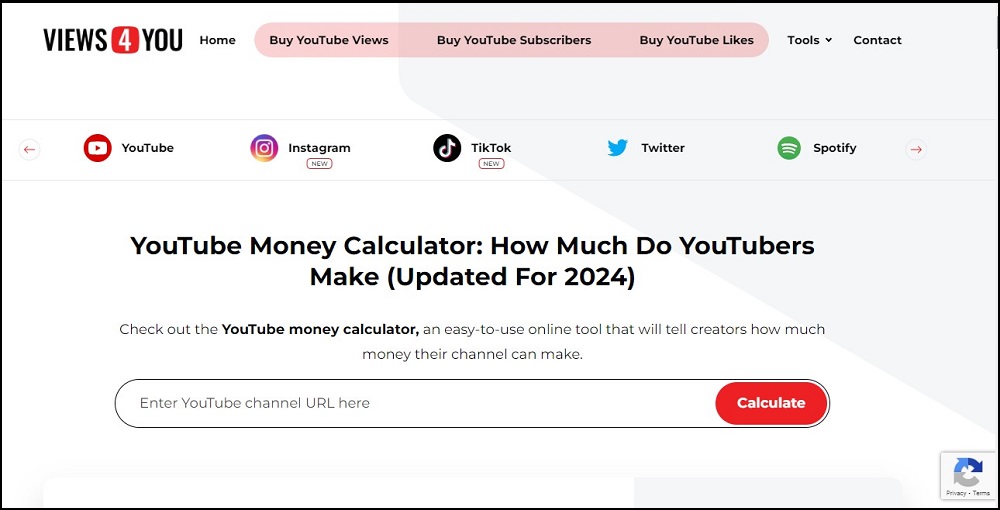 Views4You YouTube Money Calculator