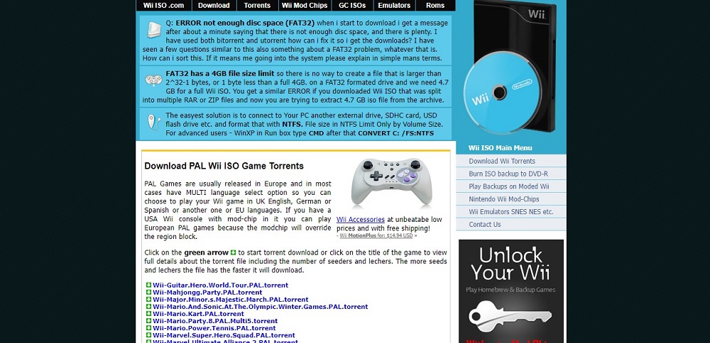 WiiSO Nintendo Wii ROM Site