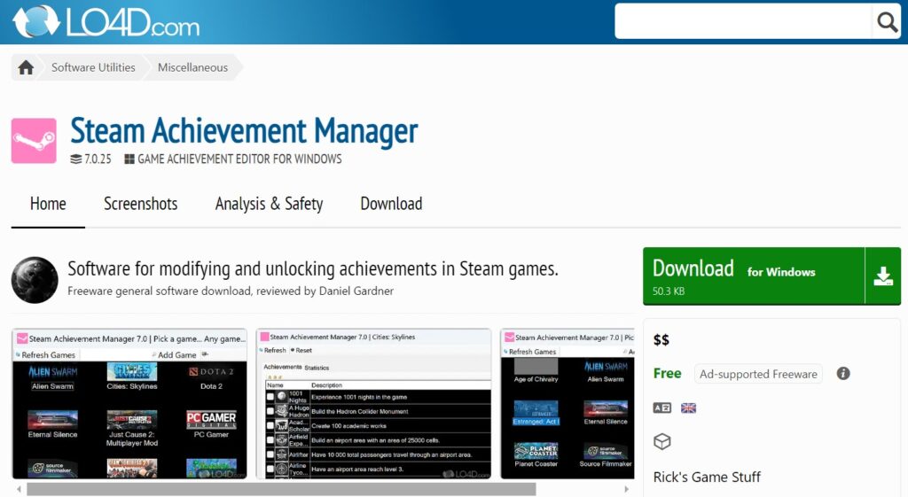 com Steam Achievement Manager