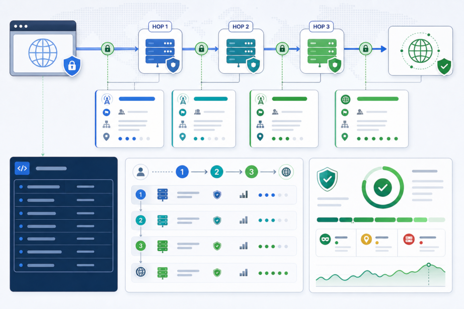 Proxy detection dashboard showing headers, network identity, and confidence signals Proxy detection dashboard showing headers, network identity, and confidence signals